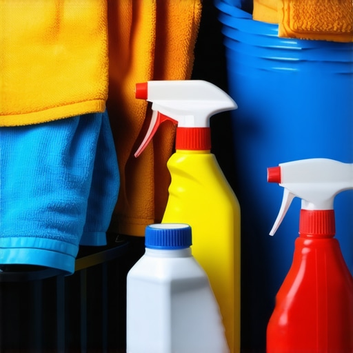 A detailed shot of a car wash station with professional tools and supplies used in West Los Angeles