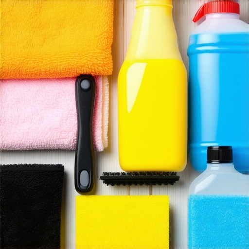 Organized collection of car polishing and cleaning supplies ready for paint correction.