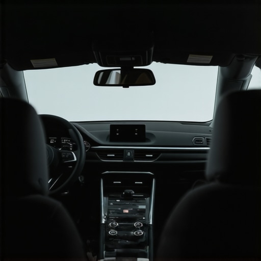 Interior of a car during odor removal with professional tools