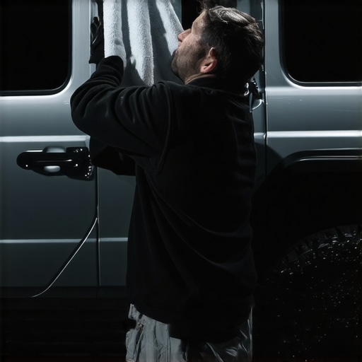 Efficient Vehicle Drying Technique A detailer using microfiber towels to dry a large SUV smoothly and quickly.