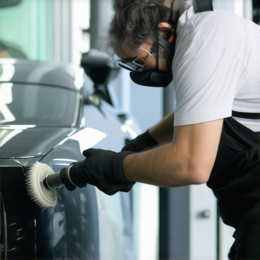 Detailer using a DA polisher on a soft Japanese car paint for gentle correction