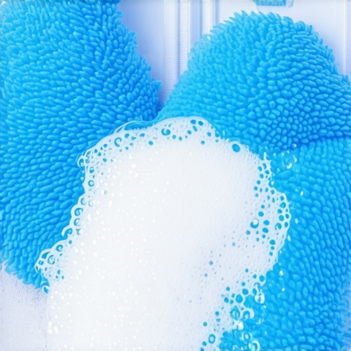 Detailer using a plush microfiber wash mitt to clean a car surface with soap and water