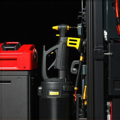 Professional mobile car detailing tools neatly organized in a van with pressure washer and foam cannon