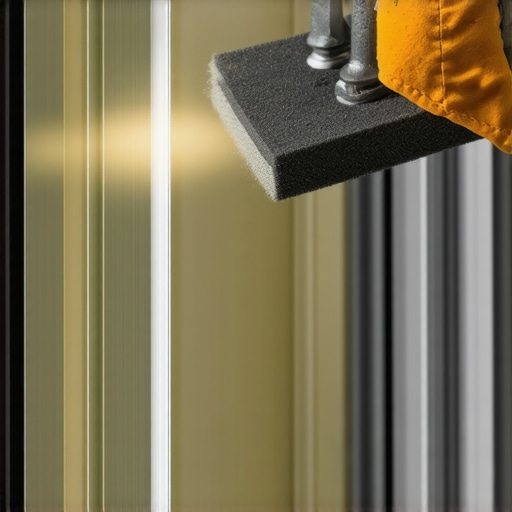 Close-up of a hand using a dual-action polisher on a vehicle's polycarbonate window