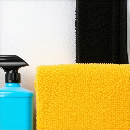 Car detailing products including microfiber towels, ceramic coatings, and eco-friendly wash supplies arranged for summer protection.