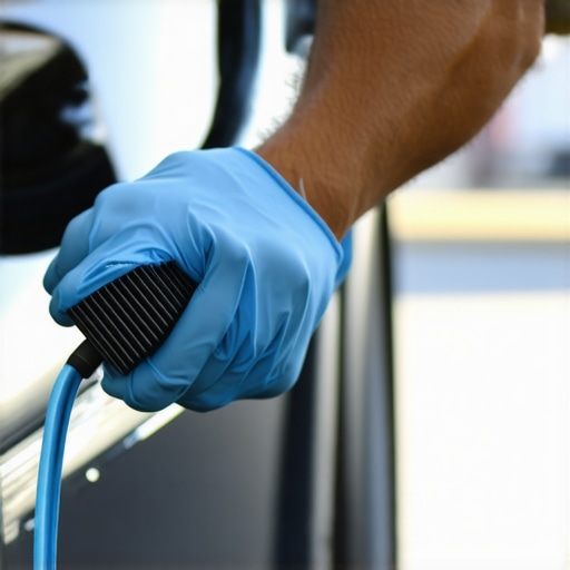Close-up of car detailing brushes, ceramic spray, and polishing pads for West Los Angeles vehicles