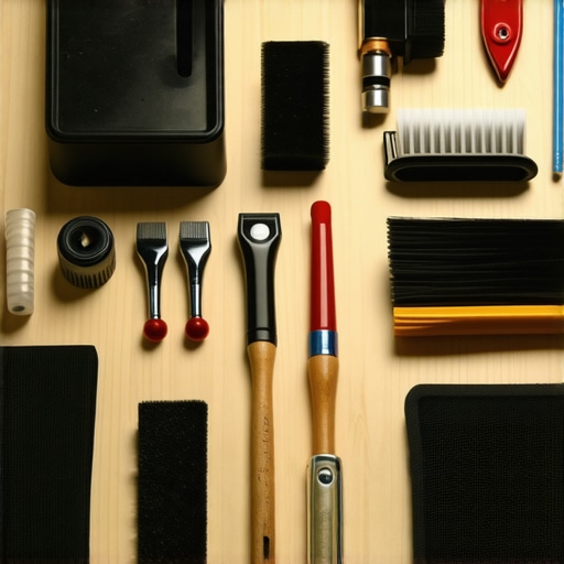 Professional Car Detailing Tools and Products A collection of advanced car detailing supplies and equipment arranged on a workbench, highlighting quality and variety.