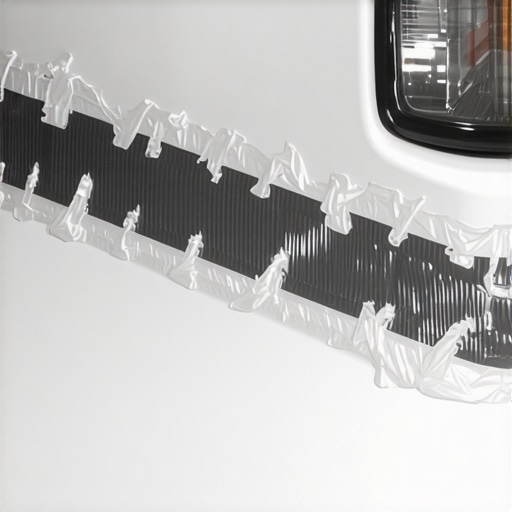 Car masked with painter's tape during cleaning process