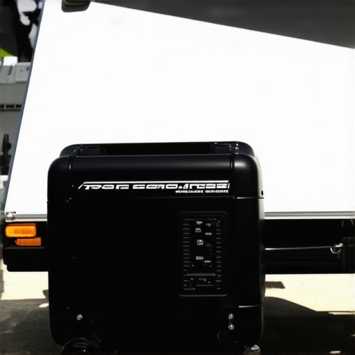 An image showing a silent portable generator equipped with soundproofing in a professional mobile car detailing environment.