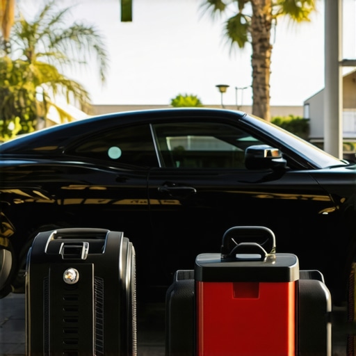 A professional mobile detailing station with advanced tools and equipment for high-quality car care.