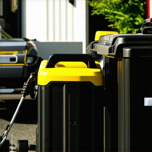 A professional mobile auto detailing station with pressure washing tools and organization.