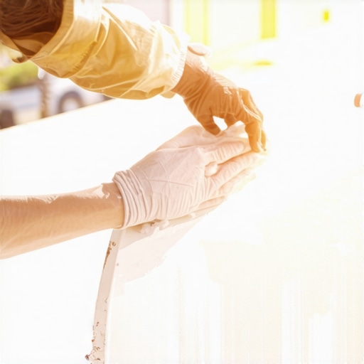 Hand applying ceramic coating with foam applicator on car hood