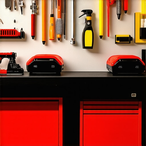 Car Detailing Supplies and Tools in West LA Professional car detailing supplies organized on a workbench in West LA