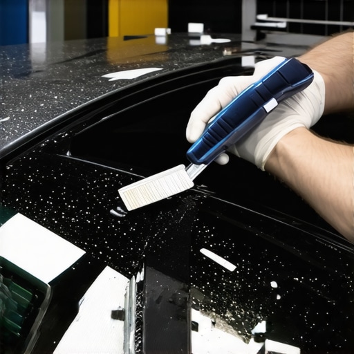 Applying ceramic coating to a car hood with professional tools