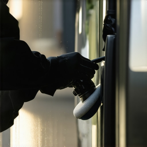 Close-up of a person polishing a car's soft clear coat with a dual-action polisher and foam pad
