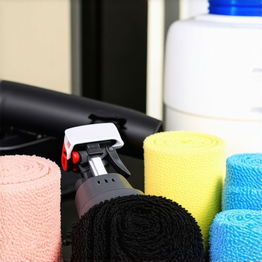 Essential Car Detailing Tools for Long-Lasting Shine A collection of high-quality car detailing tools including a polisher, microfiber cloths, and portable water tank ready for use.