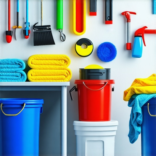 Garage setup with professional auto detailing supplies for DIY car care.