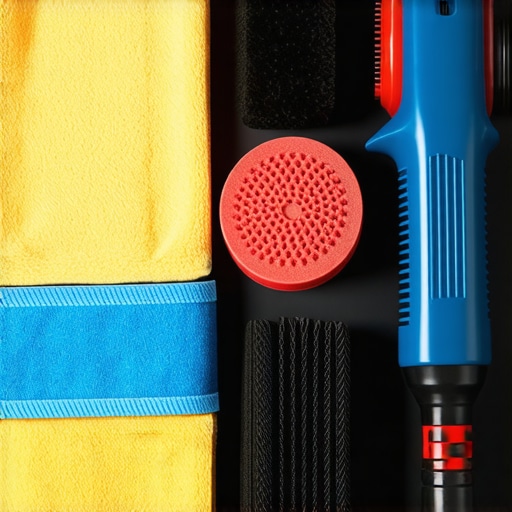 A professional car detailing setup showcasing advanced tools and equipment for vehicle care.