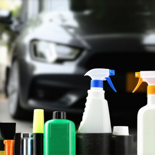 Assortment of high-end car wash, polishing, and coating products ready for use