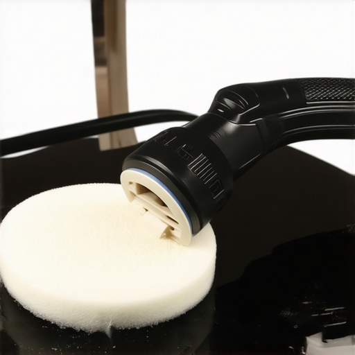 High-performance dual-action polisher and ceramic coating applicator on a glossy car