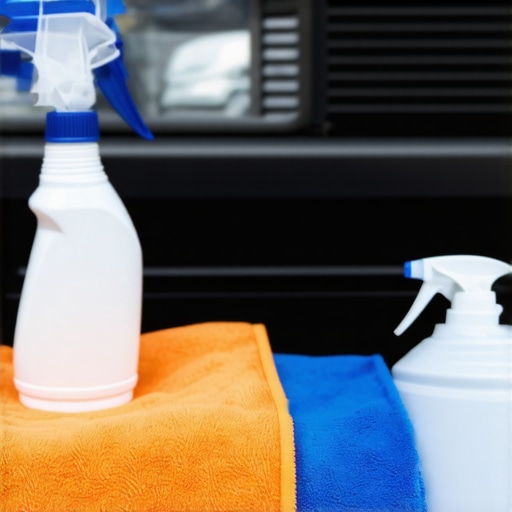 A detailed shot of car detailing tools and supplies arranged neatly for maintenance.