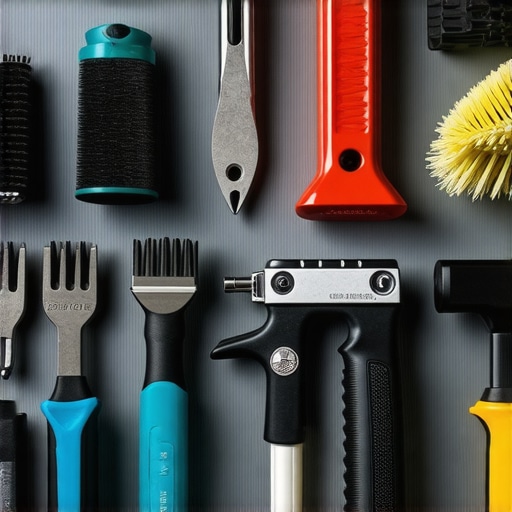 Professional Car Detailing Tools and Equipment Close-up of detailed car polishing and cleaning tools