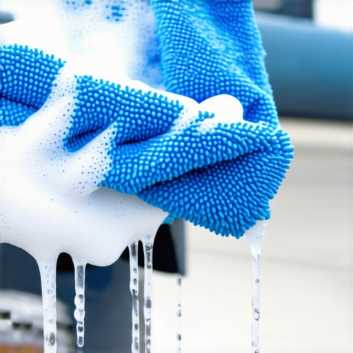 Car being washed with microfiber mitts and soap in West Los Angeles