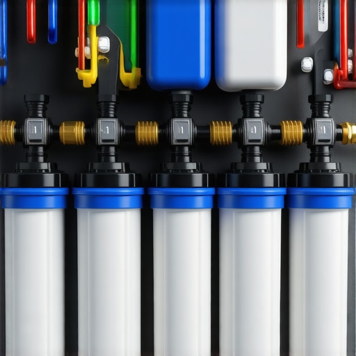 Close-up of filters and hoses in a car detailing setup