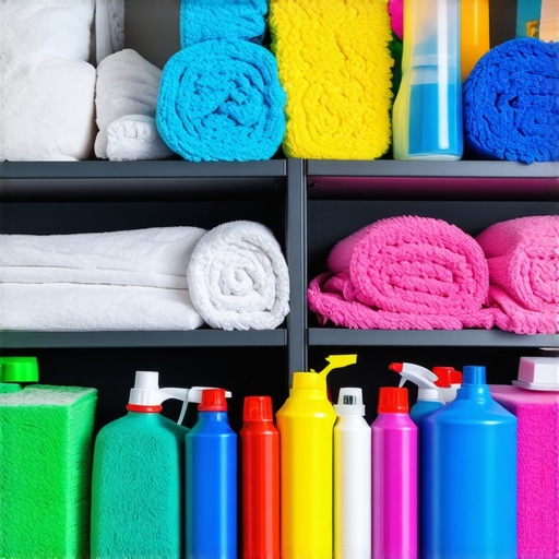 Interior of a West LA detailing supply warehouse with professional-grade microfiber towels and auto detailing products.